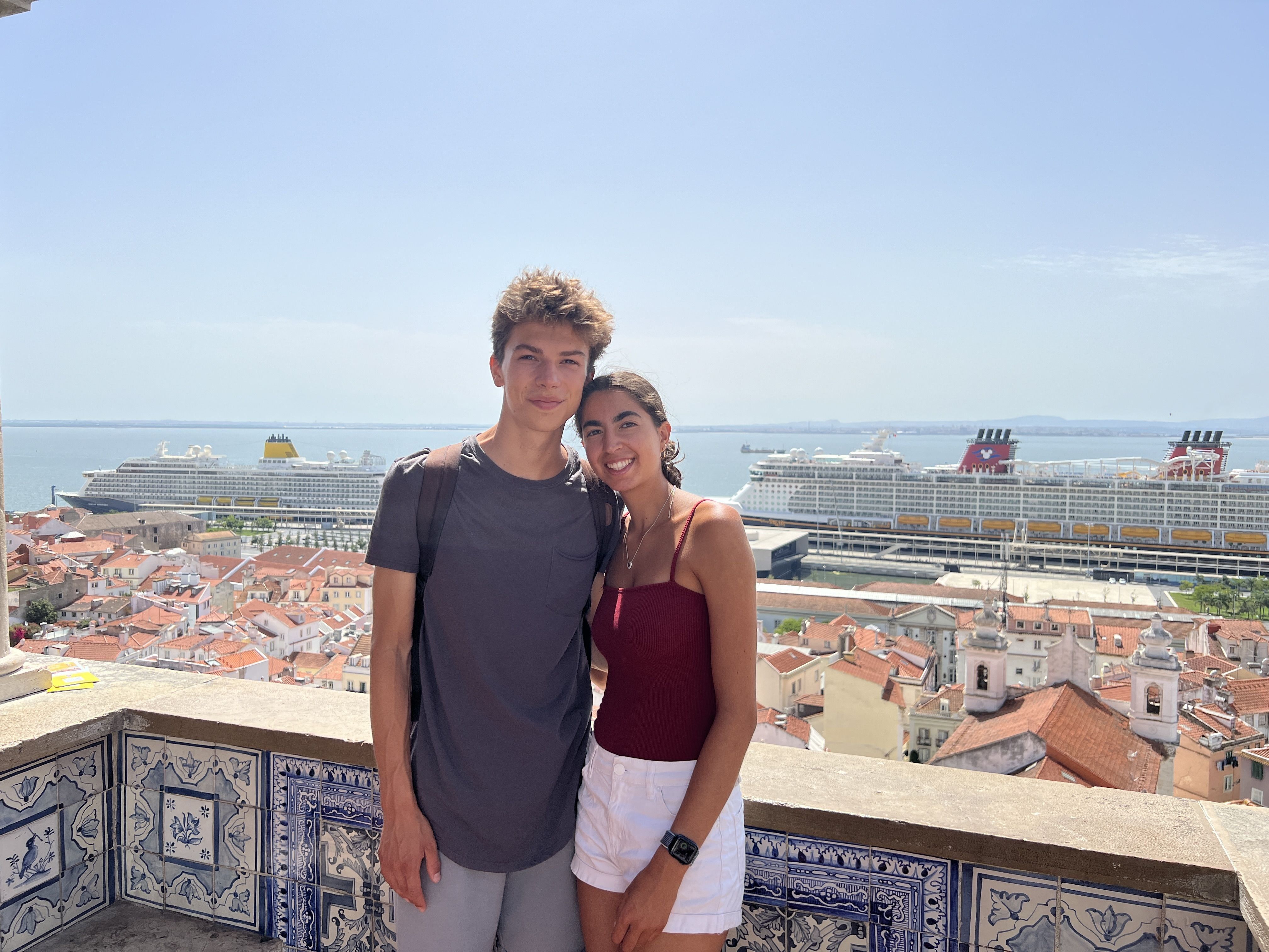 Daniela and Will on the coast of Portugal