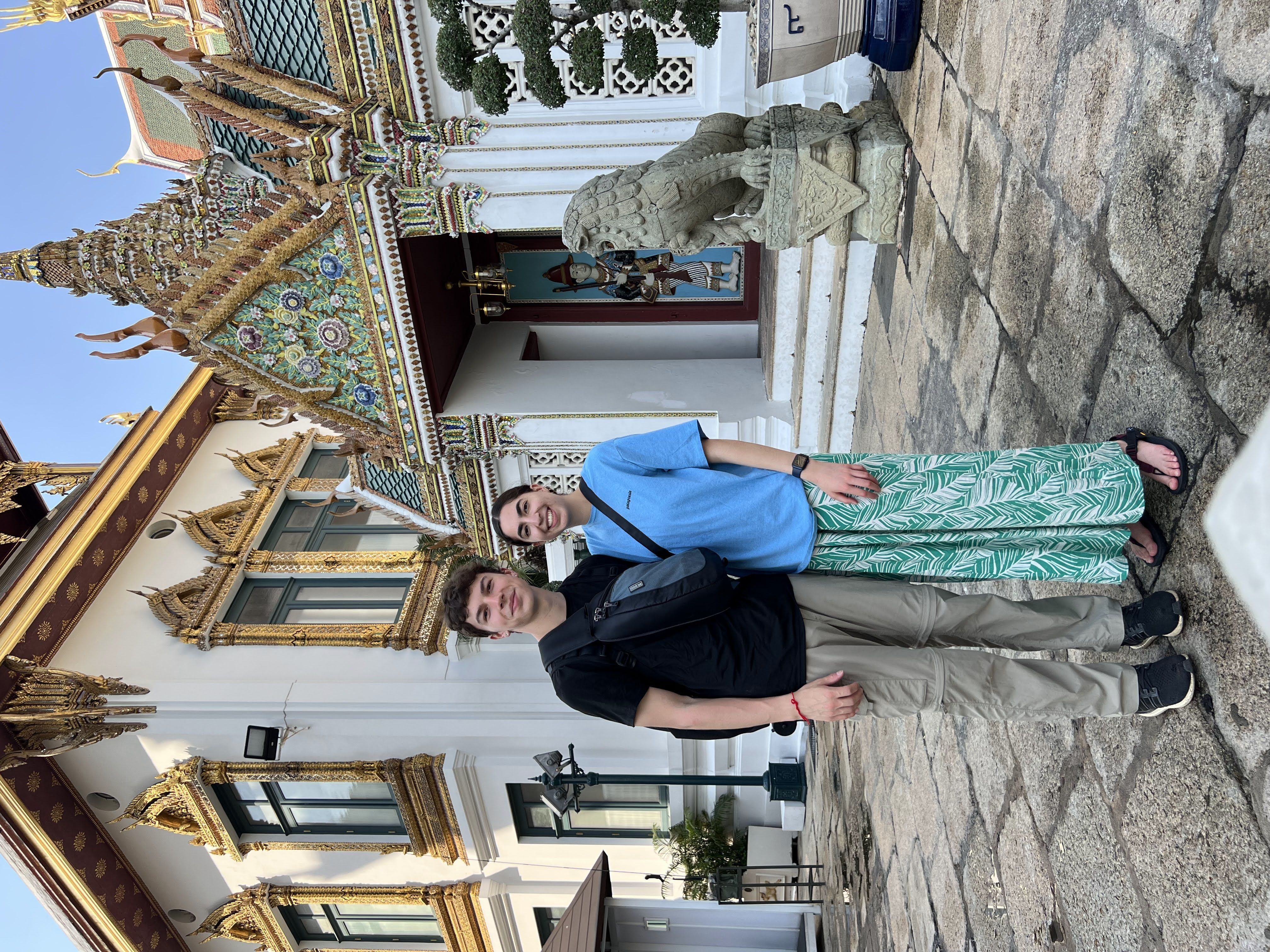 Us in practical clothes for temple hopping