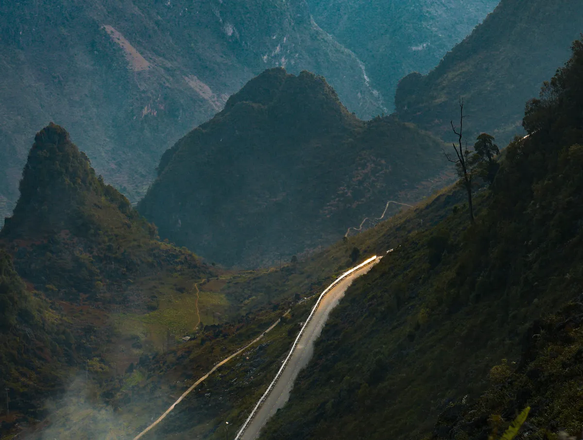 Mountain road in northern Vietnam