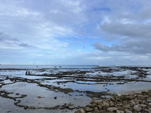 Old foundations near the pro surfing side of the island