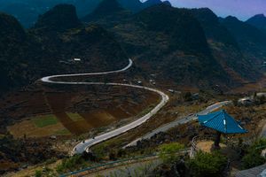 Road carving through the mountains